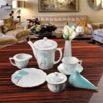 سرویس 17 پارچه چایخوری مقصود مدل نیلوفری طرح قاصدک